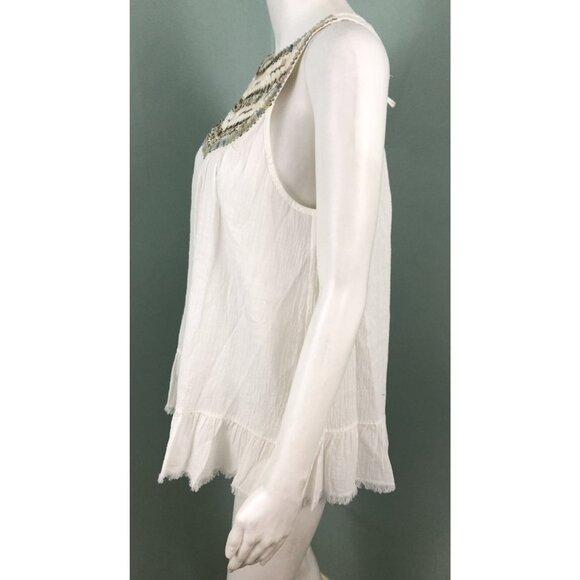 NWT Women's Max Studio Sleeveless Beaded Yoke Blouse Top Sz Medium - Picture 8 of 12